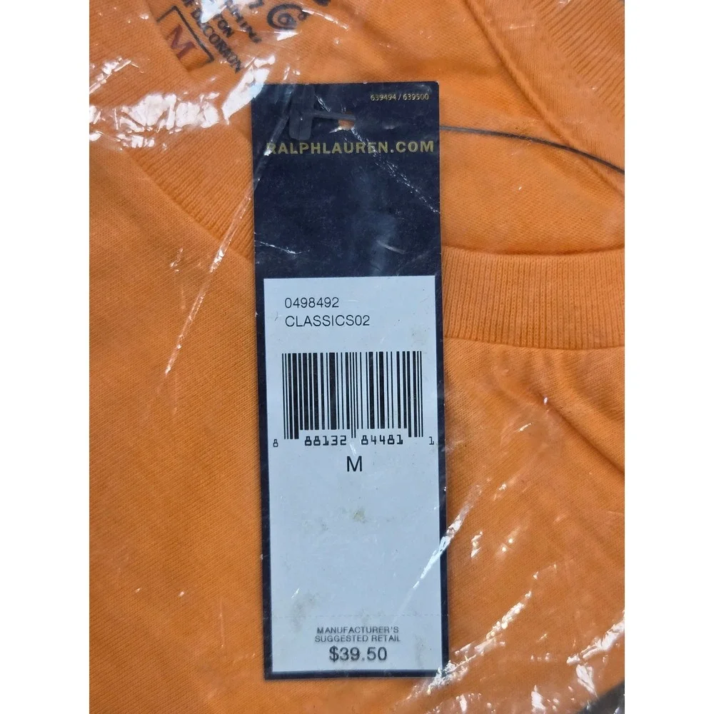 Polo Ralph Lauren Mens Mandarin Orange Cotton Shirt Classic Fit M NWT